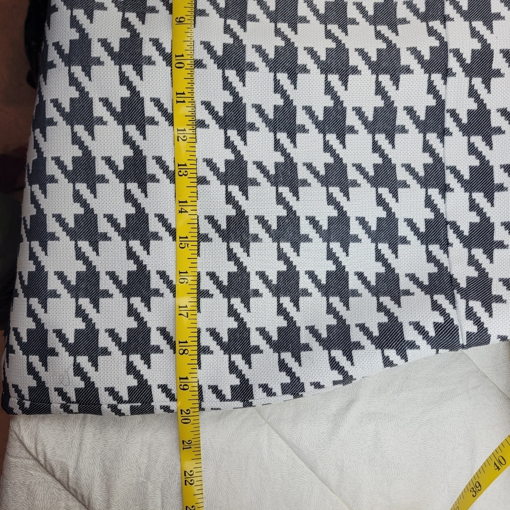 Banana Republic black white houndstooth lined back zip slit pencil lady skirt 8 - Picture 6 of 9